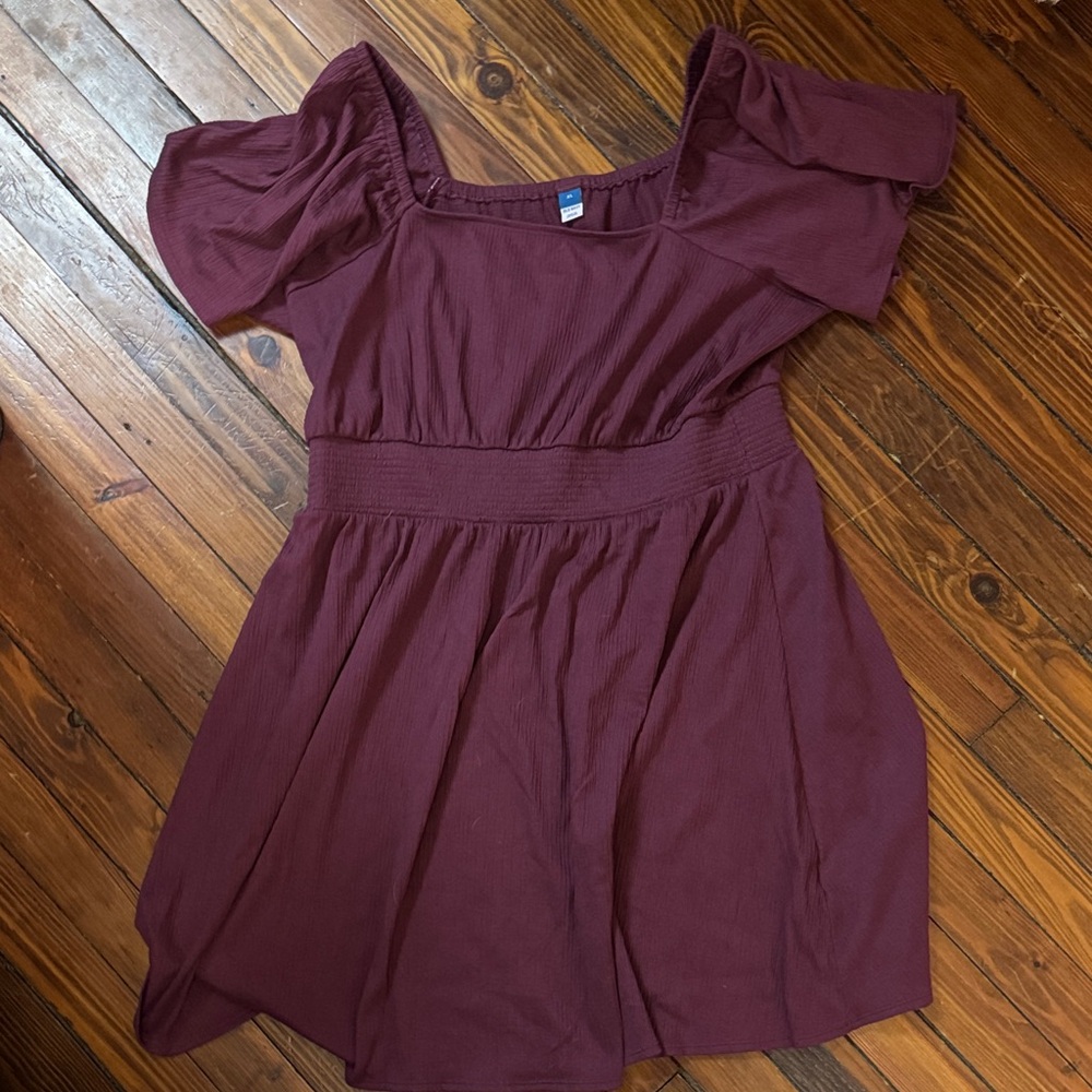 Old Navy Maroon Off-Shoulder dress